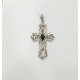 CRUZ DE PLATA Y AZABACHE CON CORAL