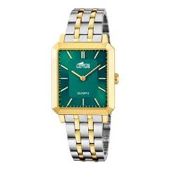 RELOJ LOTUS SQUARE VERDE CORREA DE ACERO