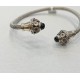 PULSERA TORQUES PLATA Y AZABACHE