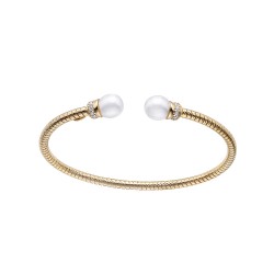 Brazalete de plata dorada TuboGas de Durán Exquse