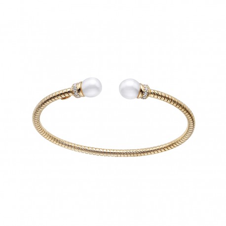 Brazalete de plata dorada TuboGas de Durán Exquse