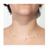 NECKLACE with 3 medium Pearls (pearls ø 7 mm)
