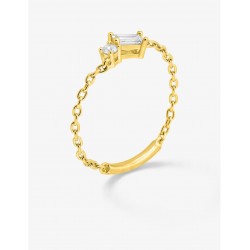 Anillo de cadena Harmonie Twist chapado en oro