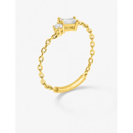 Anillo de cadena Harmonie Twist chapado en oro