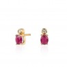 Pendientes Leyenda, plata acabada en oro con rubí y diamante